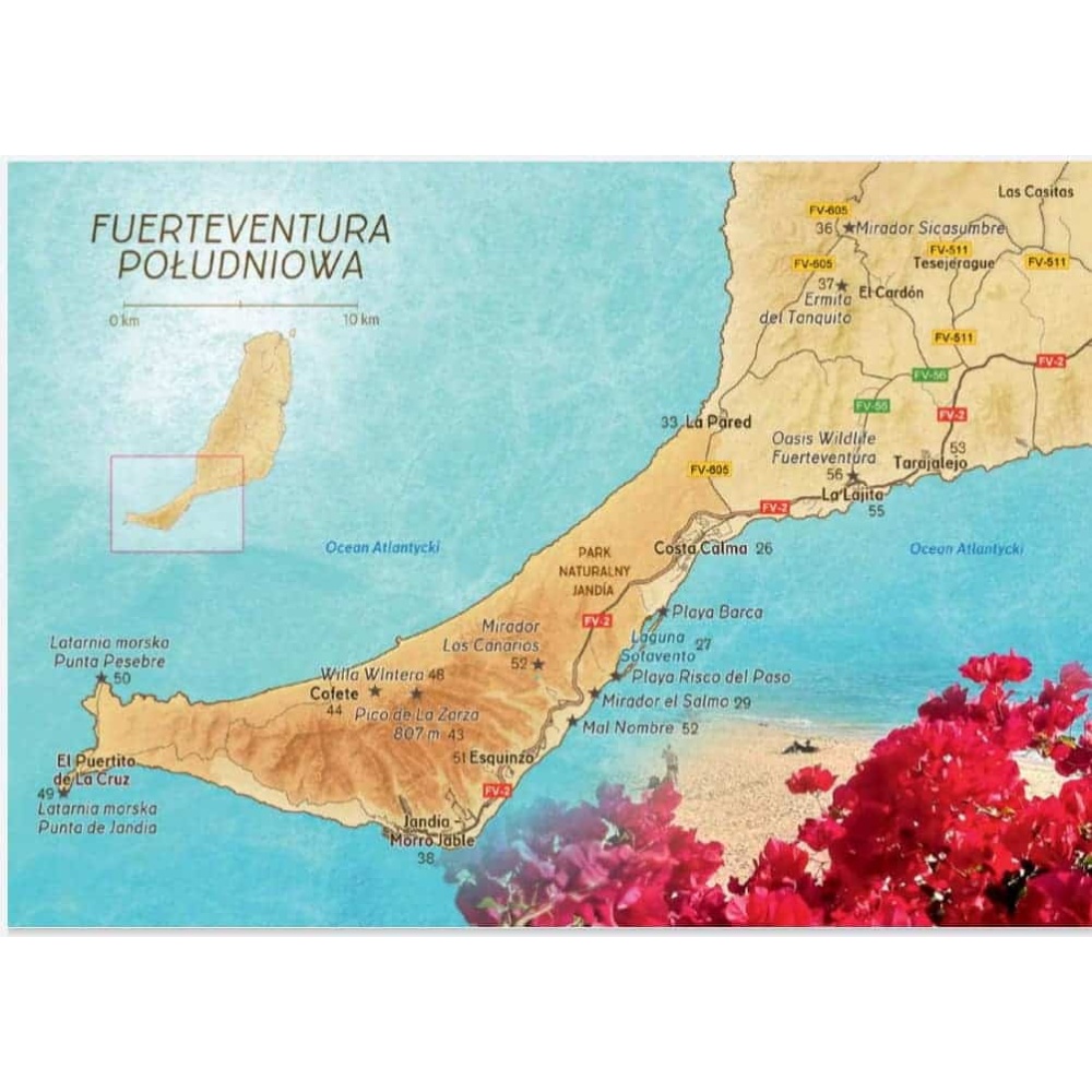 co zwiedzać na Fuerteventura mapa
